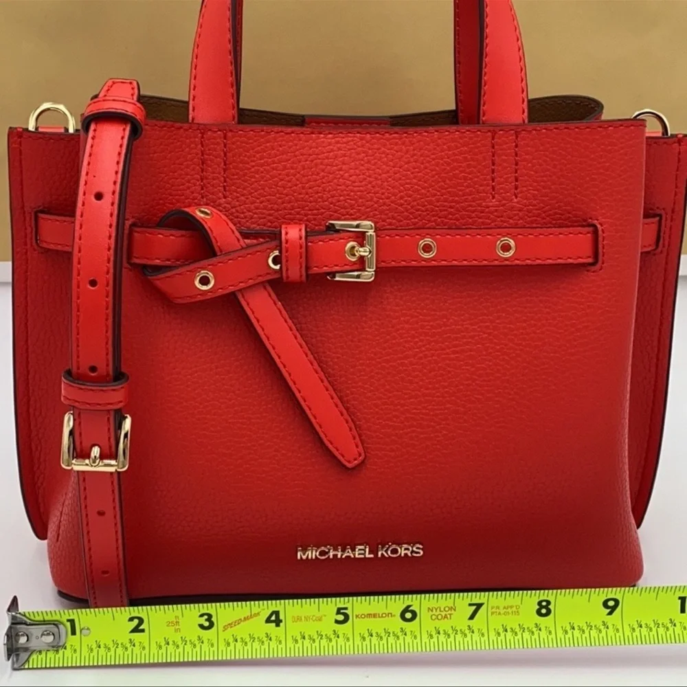 MICHAEL KORS EMILIA SMALL SATCHEL DARK SANGRIA - Picture 12 of 16